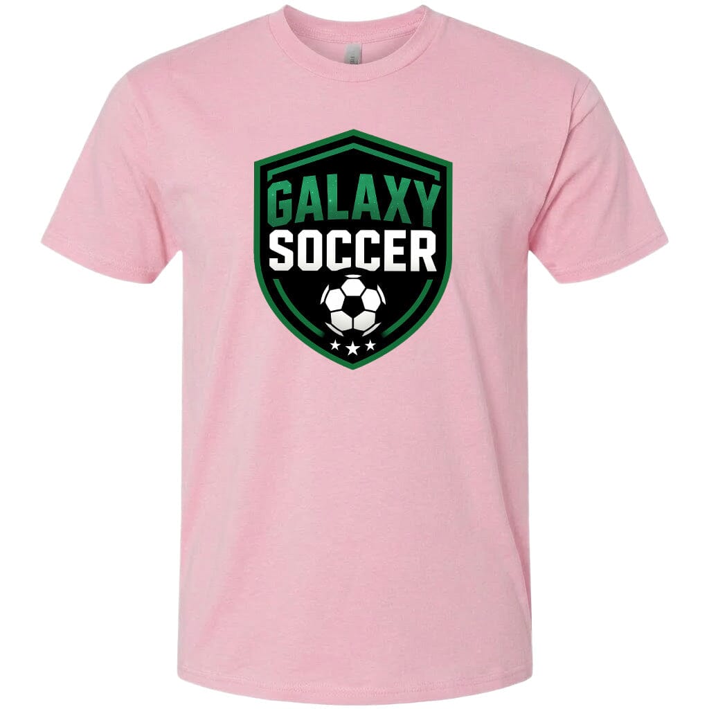 Adult Greeneville Galaxy Soccer Crest Chest Logo T Shirt | Hoodie | Long Sleeve | Sweatshirt | Crew Neck | Tank Top Fiesta Doodle T Shirt XS Light Pink waterproof vinyl sticker. dishwasher safe outdoor sticker.