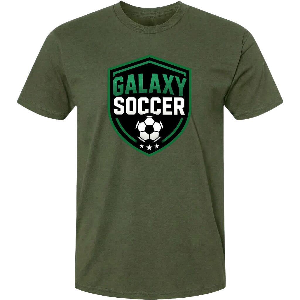 Adult Greeneville Galaxy Soccer Crest Chest Logo T Shirt | Hoodie | Long Sleeve | Sweatshirt | Crew Neck | Tank Top Fiesta Doodle T Shirt XS Military Green waterproof vinyl sticker. dishwasher safe outdoor sticker.