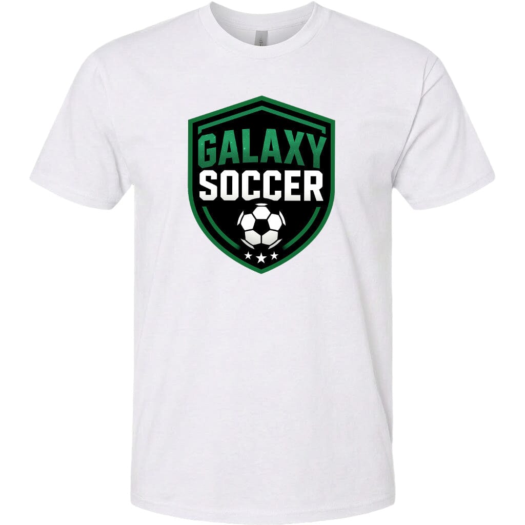 Adult Greeneville Galaxy Soccer Crest Chest Logo T Shirt | Hoodie | Long Sleeve | Sweatshirt | Crew Neck | Tank Top Fiesta Doodle T Shirt XS White waterproof vinyl sticker. dishwasher safe outdoor sticker.