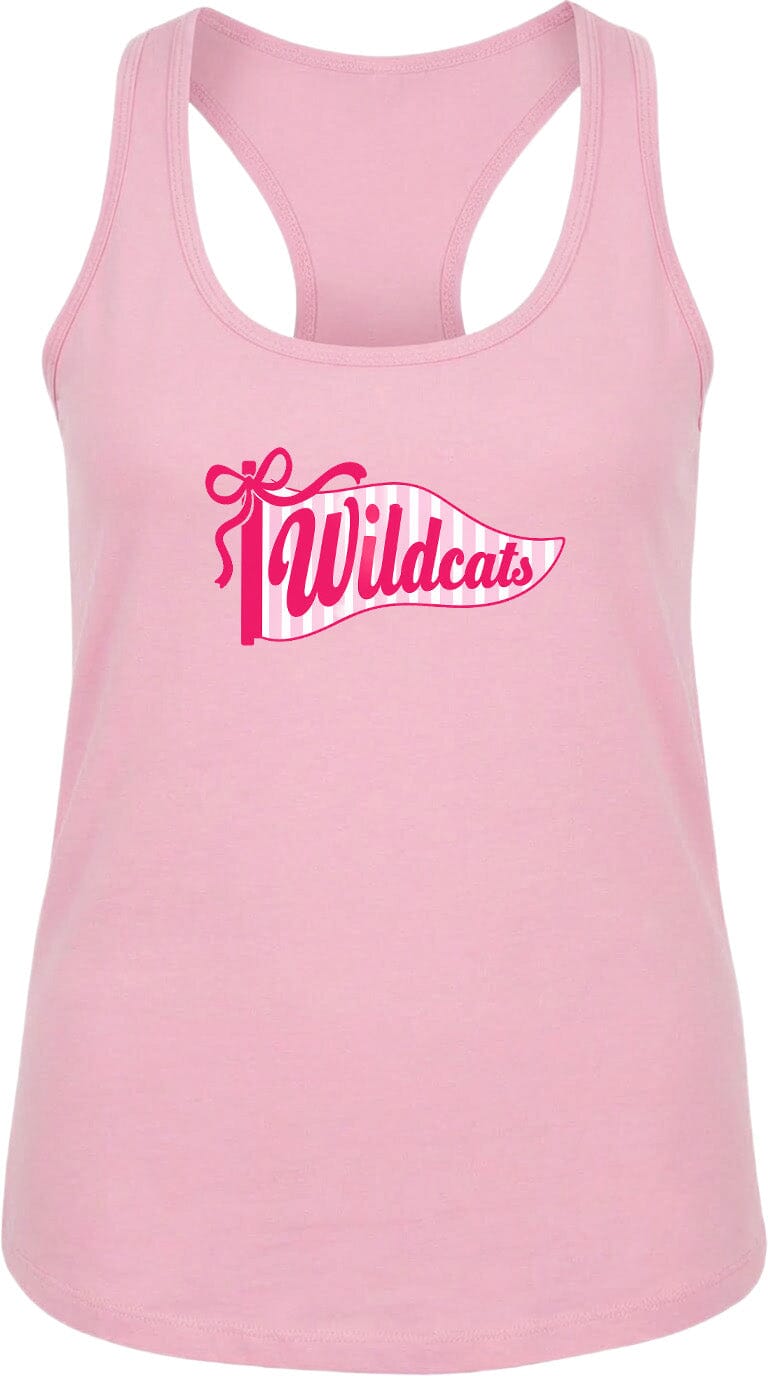 A pink tank top with the text "Wildcats" printed on it.