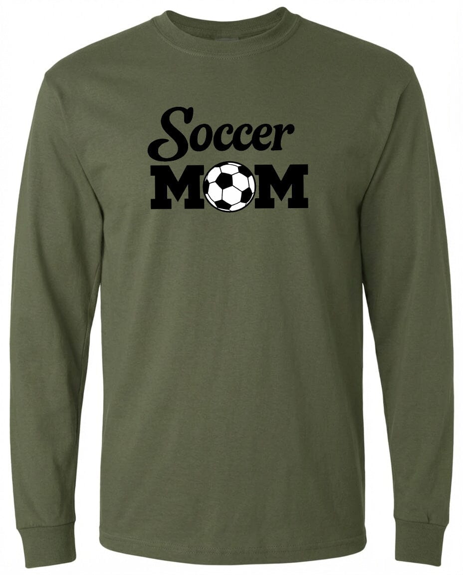 ADULT Soccer Mom Chest Logo T Shirt | Hoodie | Long Sleeve | Sweatshirt | Crew Neck | Tank Top Fiesta Doodle waterproof vinyl sticker. dishwasher safe outdoor sticker.