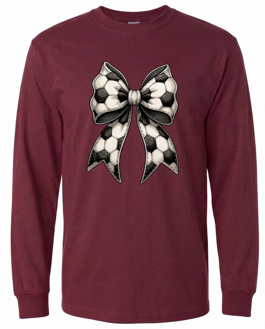 Adult Soccer Ribbon Chest Logo T Shirt | Hoodie | Long Sleeve | Sweatshirt | Crew Neck | Tank Top Fiesta Doodle waterproof vinyl sticker. dishwasher safe outdoor sticker.