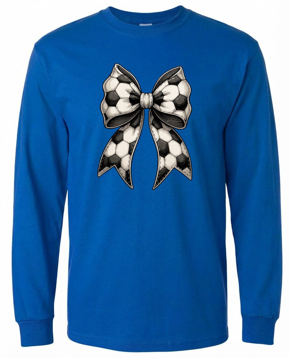 Adult Soccer Ribbon Chest Logo T Shirt | Hoodie | Long Sleeve | Sweatshirt | Crew Neck | Tank Top Fiesta Doodle waterproof vinyl sticker. dishwasher safe outdoor sticker.