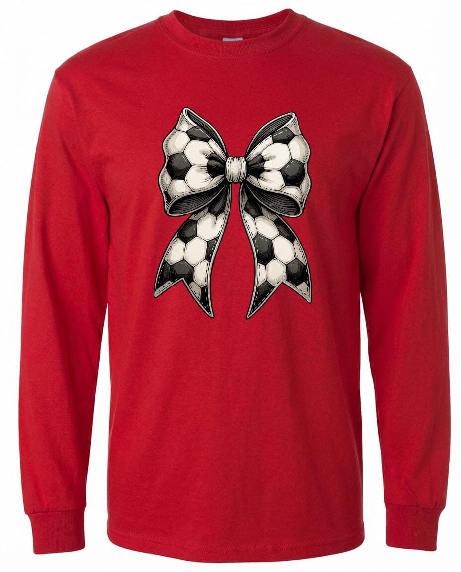 Adult Soccer Ribbon Chest Logo T Shirt | Hoodie | Long Sleeve | Sweatshirt | Crew Neck | Tank Top Fiesta Doodle waterproof vinyl sticker. dishwasher safe outdoor sticker.