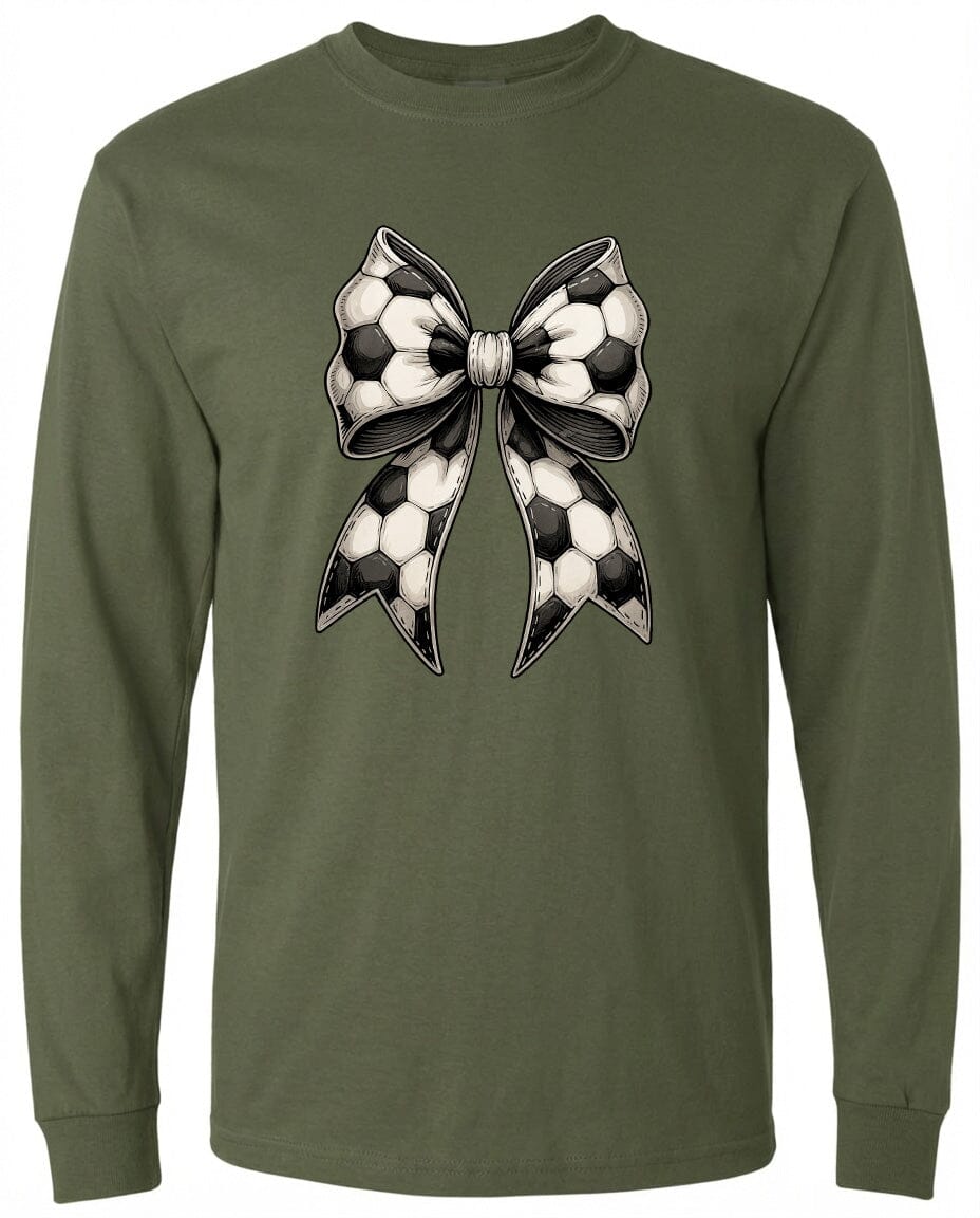 Adult Soccer Ribbon Chest Logo T Shirt | Hoodie | Long Sleeve | Sweatshirt | Crew Neck | Tank Top Fiesta Doodle waterproof vinyl sticker. dishwasher safe outdoor sticker.