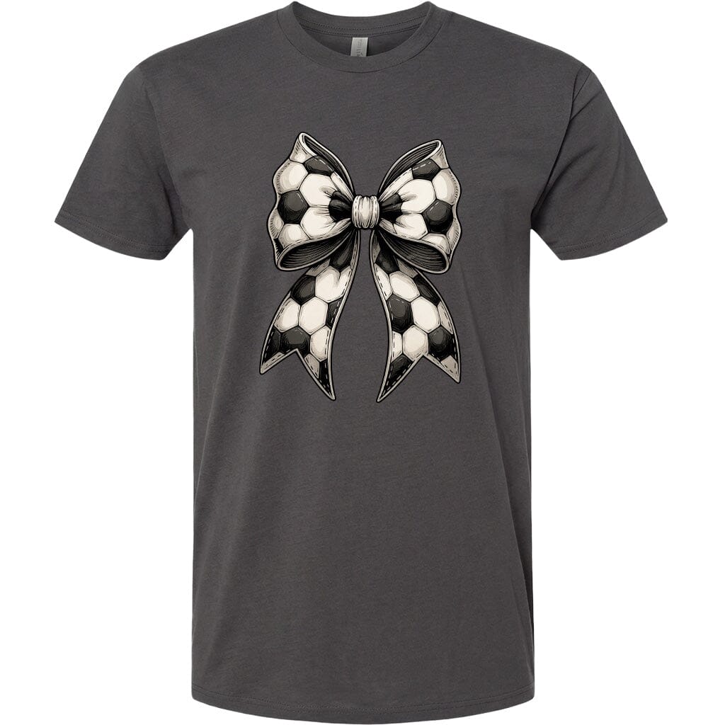 Adult Soccer Ribbon Chest Logo T Shirt | Hoodie | Long Sleeve | Sweatshirt | Crew Neck | Tank Top Fiesta Doodle T Shirt XS Charcoal waterproof vinyl sticker. dishwasher safe outdoor sticker.