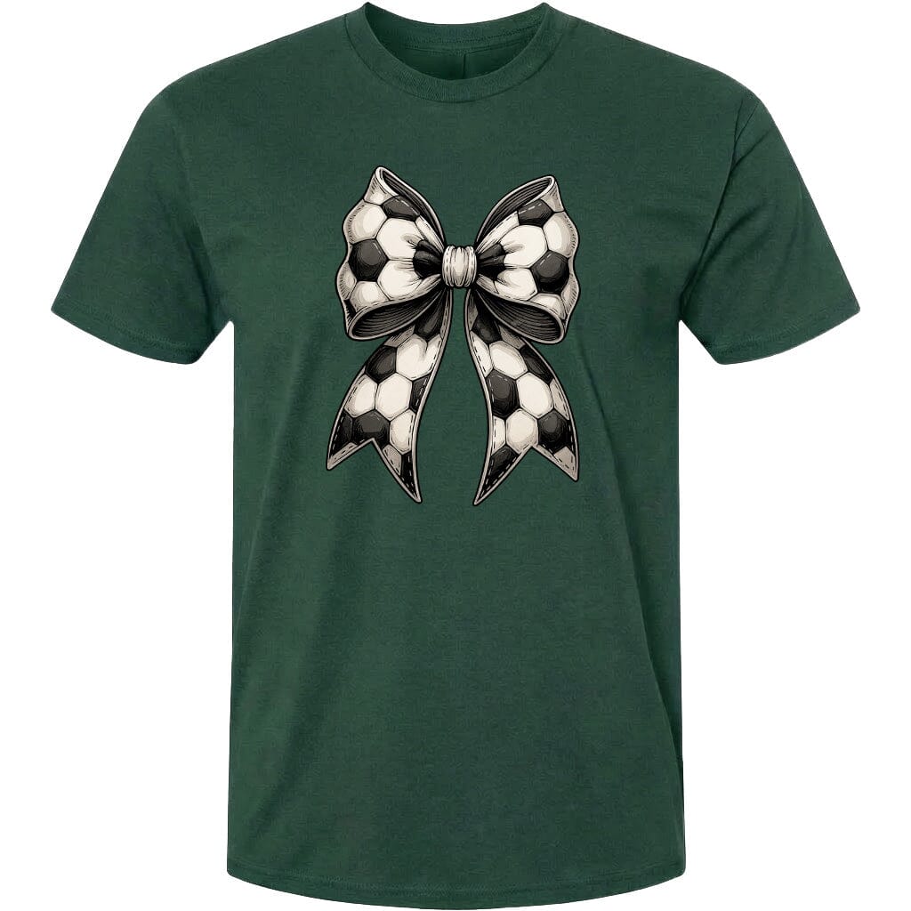 Adult Soccer Ribbon Chest Logo T Shirt | Hoodie | Long Sleeve | Sweatshirt | Crew Neck | Tank Top Fiesta Doodle T Shirt XS Forest Green waterproof vinyl sticker. dishwasher safe outdoor sticker.