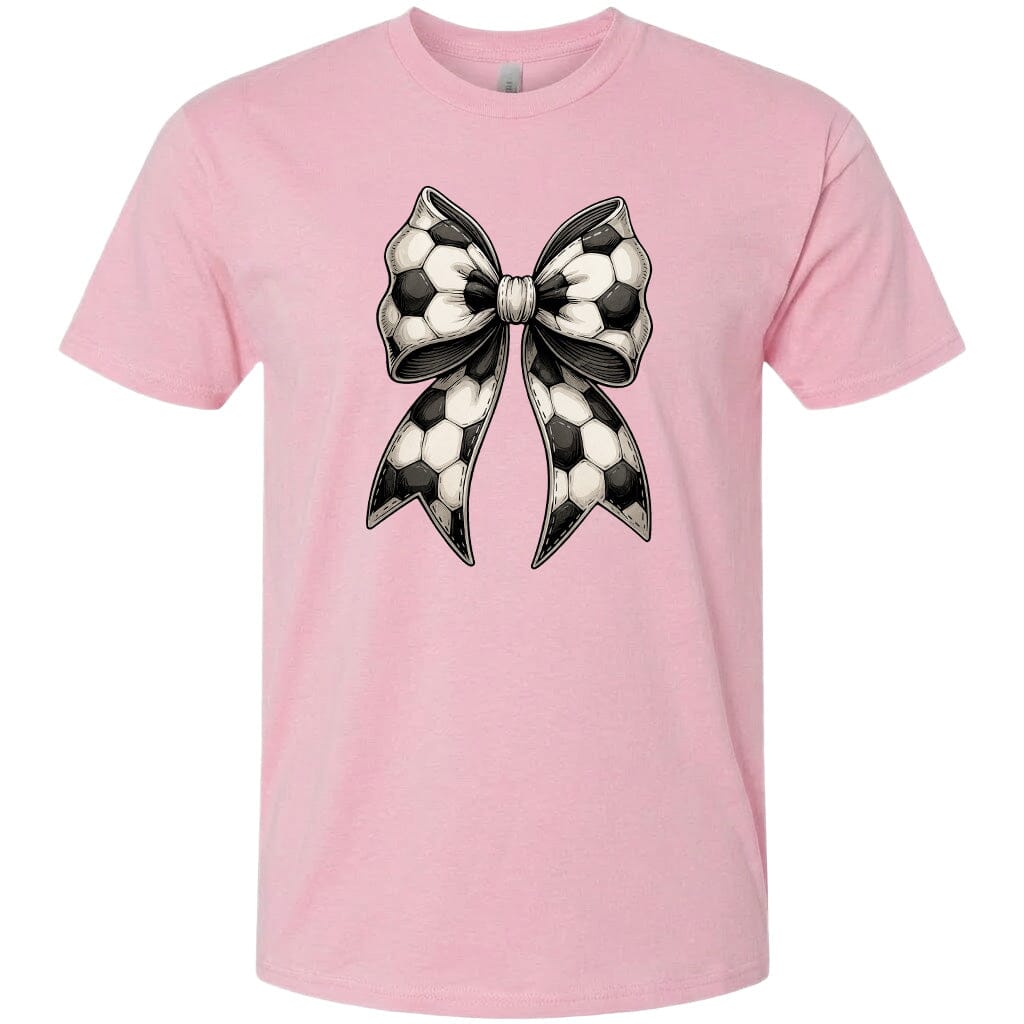 Adult Soccer Ribbon Chest Logo T Shirt | Hoodie | Long Sleeve | Sweatshirt | Crew Neck | Tank Top Fiesta Doodle T Shirt XS Light Pink waterproof vinyl sticker. dishwasher safe outdoor sticker.
