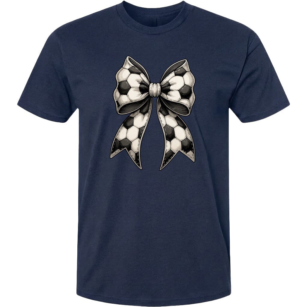 Adult Soccer Ribbon Chest Logo T Shirt | Hoodie | Long Sleeve | Sweatshirt | Crew Neck | Tank Top Fiesta Doodle T Shirt XS Navy waterproof vinyl sticker. dishwasher safe outdoor sticker.