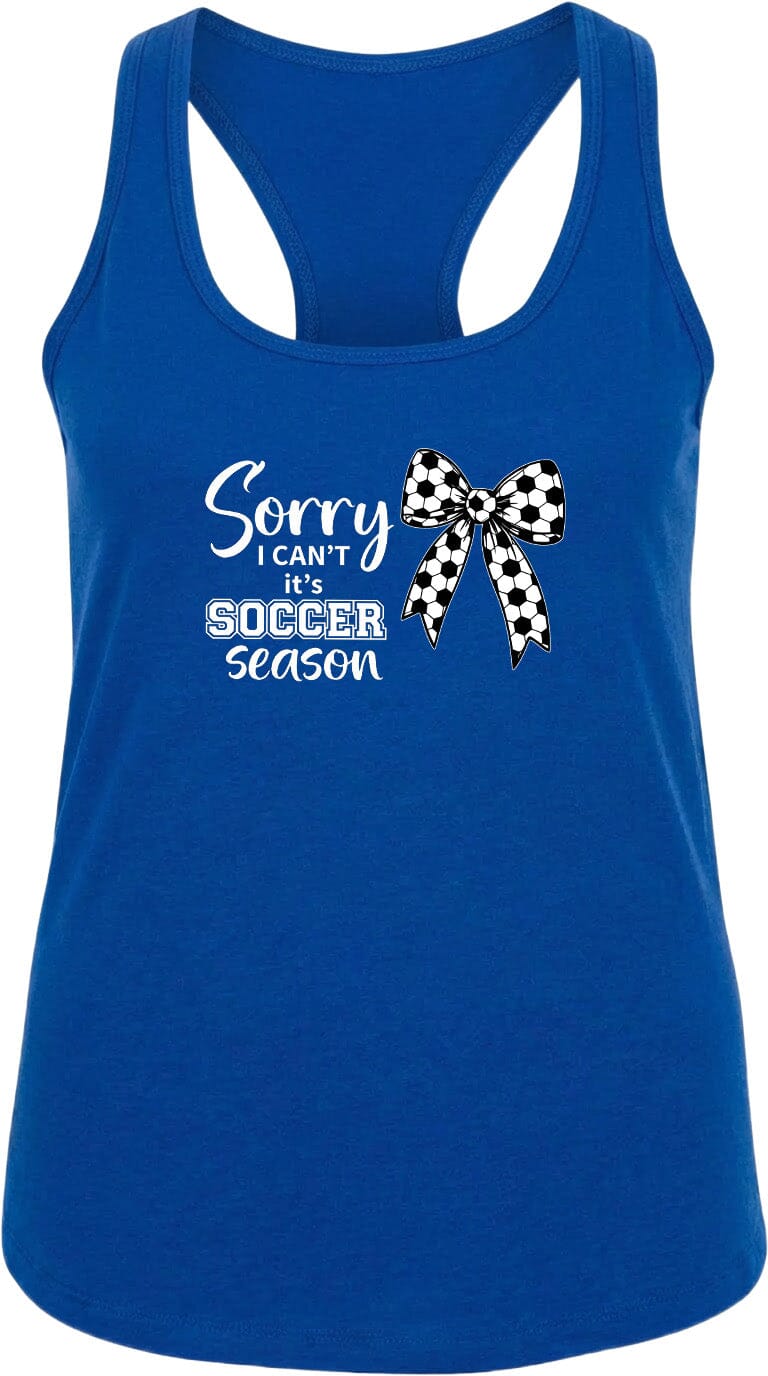 ADULT Sorry I Can't It's Soccer Season Chest Logo T Shirt | Hoodie | Long Sleeve | Sweatshirt | Crew Neck | Tank Top Fiesta Doodle waterproof vinyl sticker. dishwasher safe outdoor sticker.