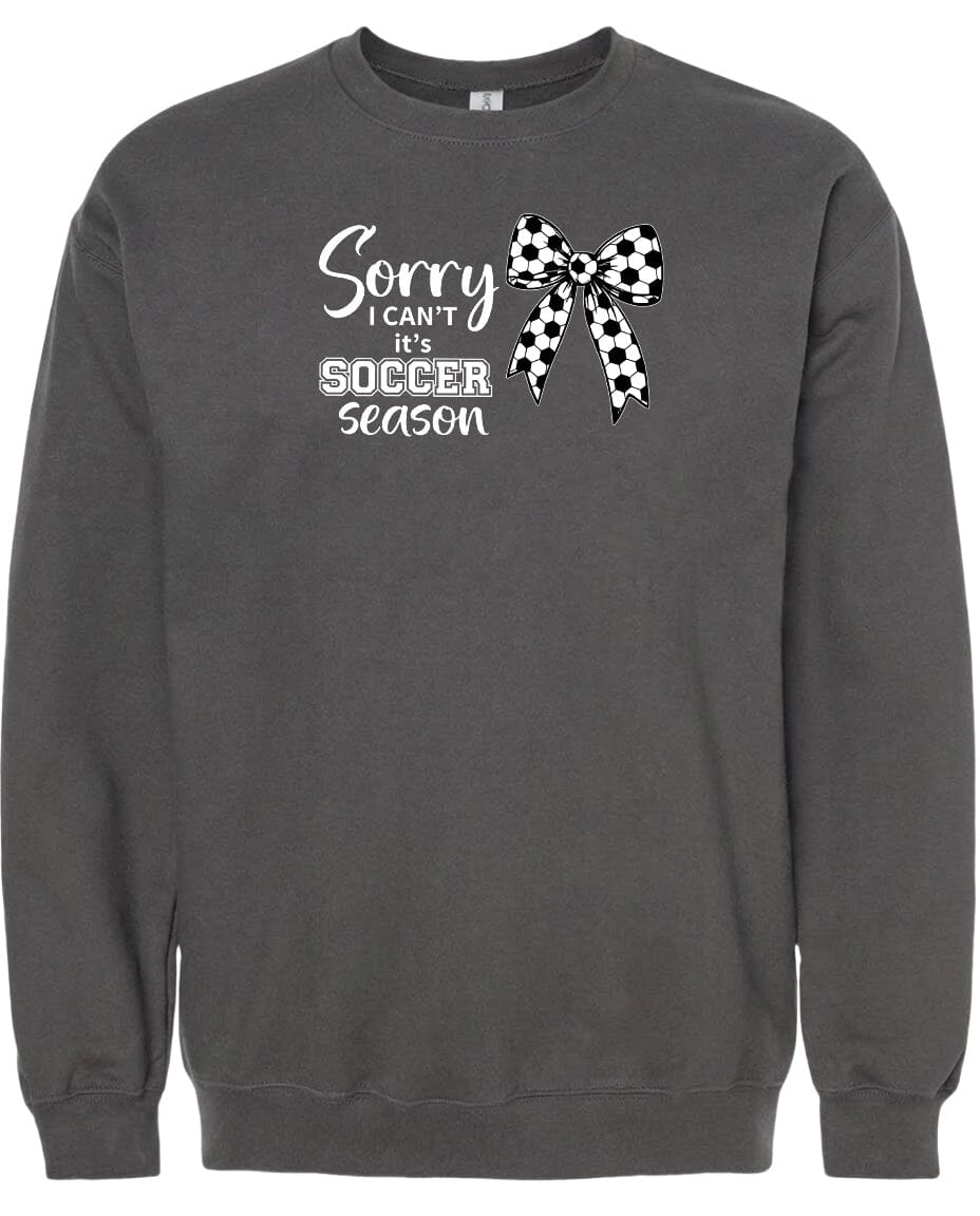 ADULT Sorry I Can't It's Soccer Season Chest Logo T Shirt | Hoodie | Long Sleeve | Sweatshirt | Crew Neck | Tank Top Fiesta Doodle waterproof vinyl sticker. dishwasher safe outdoor sticker.