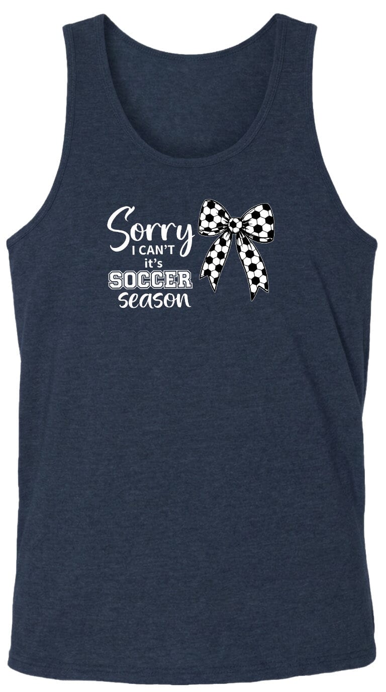 ADULT Sorry I Can't It's Soccer Season Chest Logo T Shirt | Hoodie | Long Sleeve | Sweatshirt | Crew Neck | Tank Top Fiesta Doodle waterproof vinyl sticker. dishwasher safe outdoor sticker.