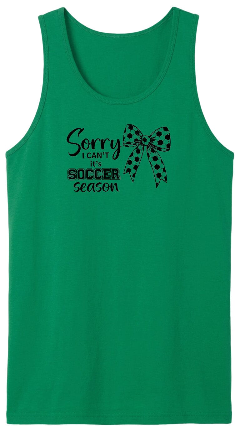 ADULT Sorry I Can't It's Soccer Season Chest Logo T Shirt | Hoodie | Long Sleeve | Sweatshirt | Crew Neck | Tank Top Fiesta Doodle waterproof vinyl sticker. dishwasher safe outdoor sticker.