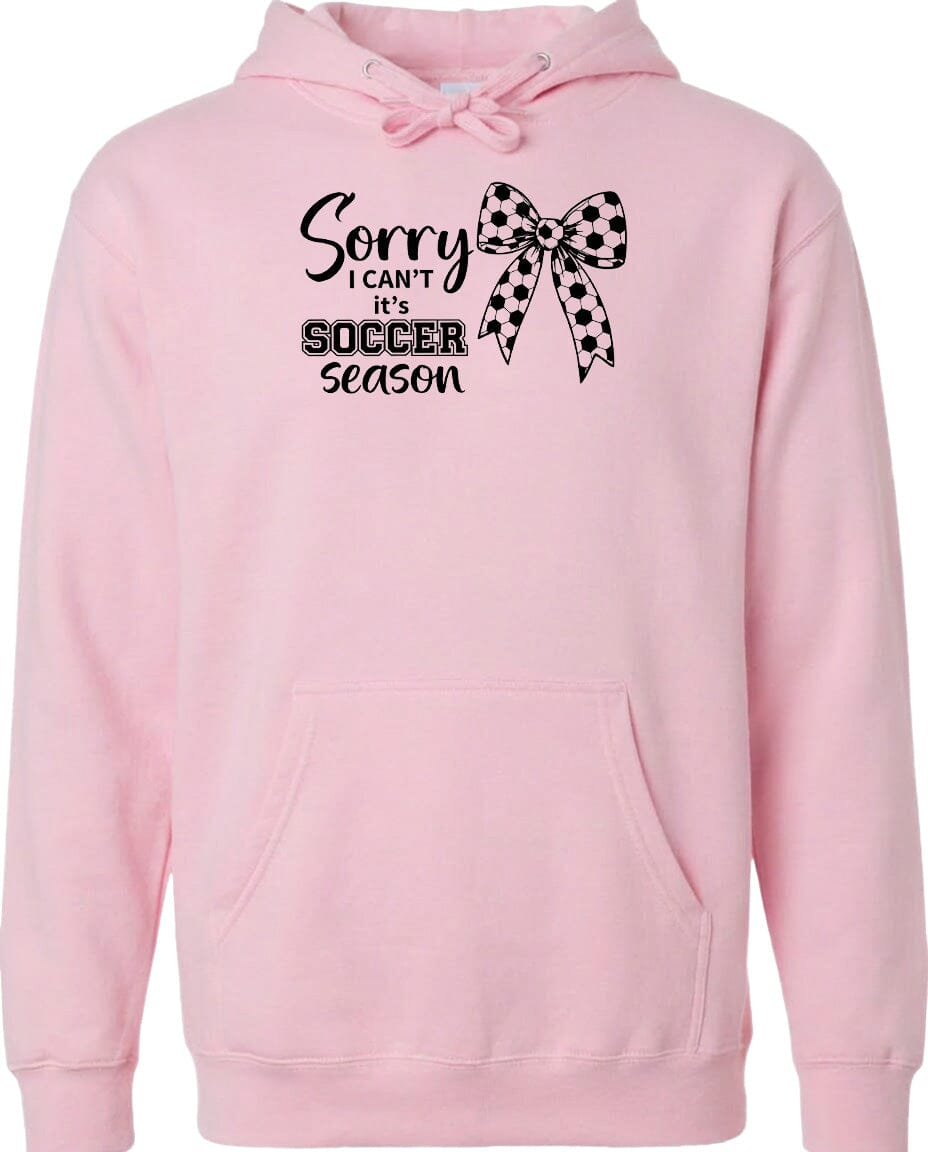 ADULT Sorry I Can't It's Soccer Season Chest Logo T Shirt | Hoodie | Long Sleeve | Sweatshirt | Crew Neck | Tank Top Fiesta Doodle waterproof vinyl sticker. dishwasher safe outdoor sticker.