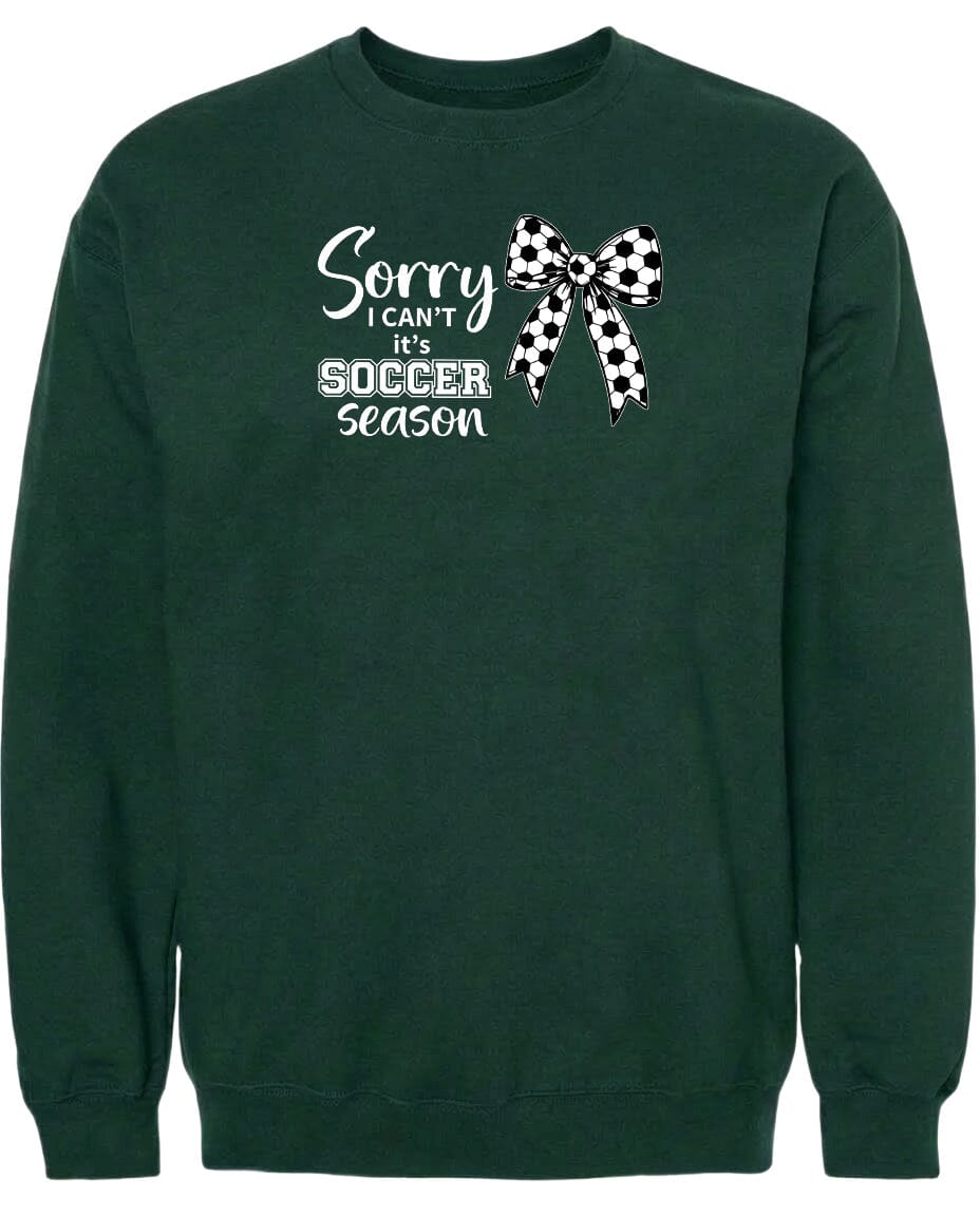 ADULT Sorry I Can't It's Soccer Season Chest Logo T Shirt | Hoodie | Long Sleeve | Sweatshirt | Crew Neck | Tank Top Fiesta Doodle waterproof vinyl sticker. dishwasher safe outdoor sticker.
