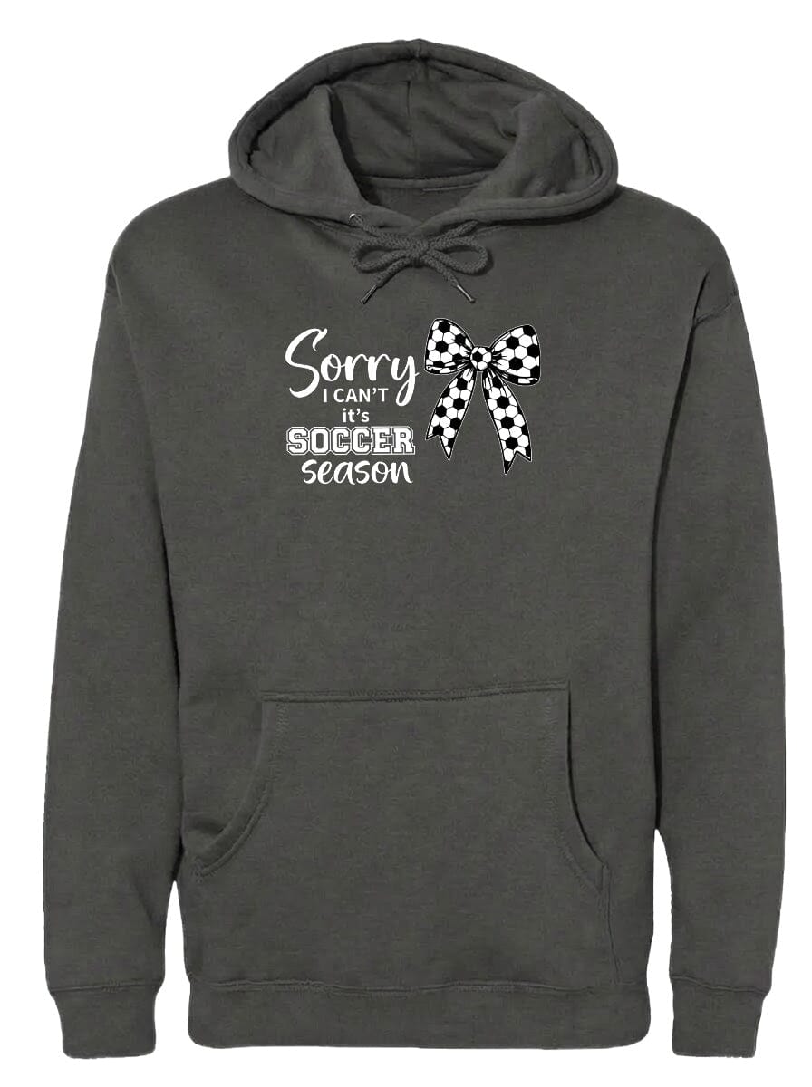ADULT Sorry I Can't It's Soccer Season Chest Logo T Shirt | Hoodie | Long Sleeve | Sweatshirt | Crew Neck | Tank Top Fiesta Doodle waterproof vinyl sticker. dishwasher safe outdoor sticker.