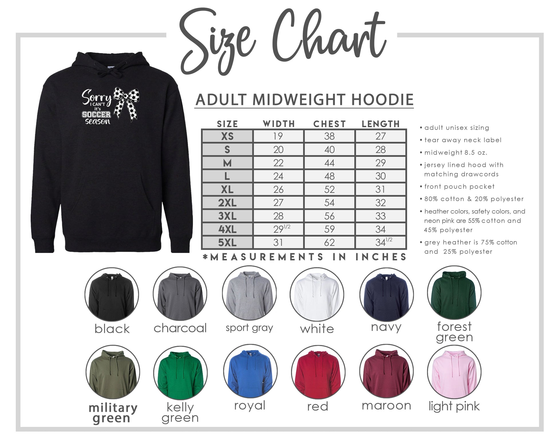 ADULT Sorry I Can't It's Soccer Season Chest Logo T Shirt | Hoodie | Long Sleeve | Sweatshirt | Crew Neck | Tank Top Fiesta Doodle waterproof vinyl sticker. dishwasher safe outdoor sticker.