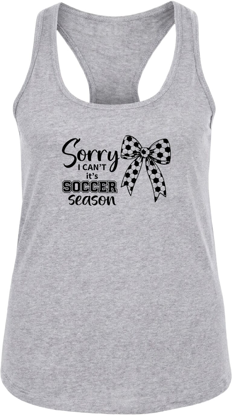 ADULT Sorry I Can't It's Soccer Season Chest Logo T Shirt | Hoodie | Long Sleeve | Sweatshirt | Crew Neck | Tank Top Fiesta Doodle waterproof vinyl sticker. dishwasher safe outdoor sticker.