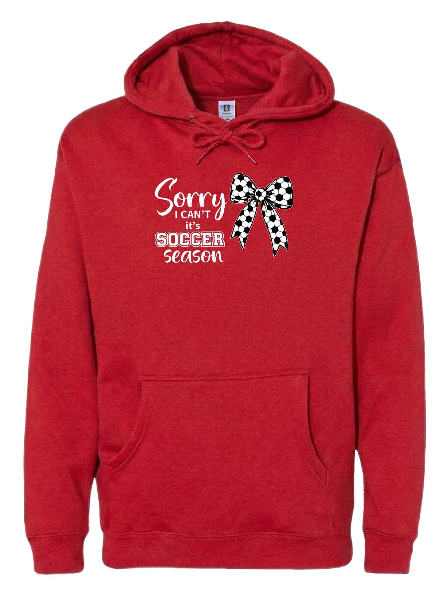 ADULT Sorry I Can't It's Soccer Season Chest Logo T Shirt | Hoodie | Long Sleeve | Sweatshirt | Crew Neck | Tank Top Fiesta Doodle waterproof vinyl sticker. dishwasher safe outdoor sticker.