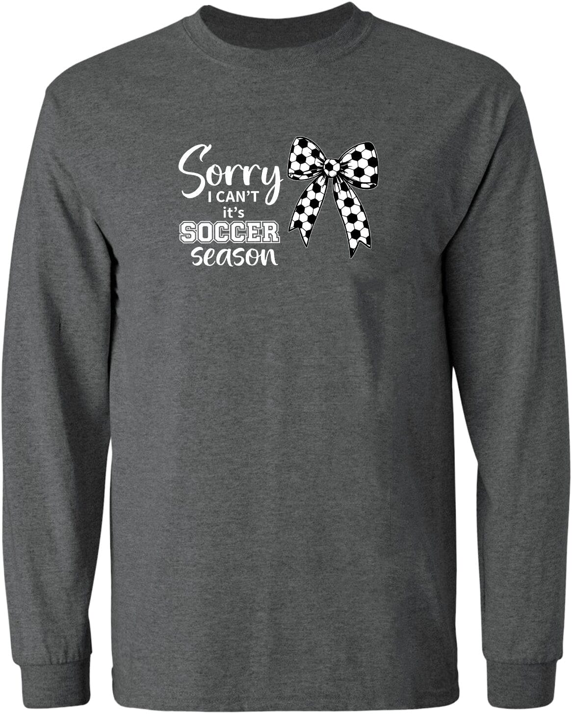 ADULT Sorry I Can't It's Soccer Season Chest Logo T Shirt | Hoodie | Long Sleeve | Sweatshirt | Crew Neck | Tank Top Fiesta Doodle waterproof vinyl sticker. dishwasher safe outdoor sticker.