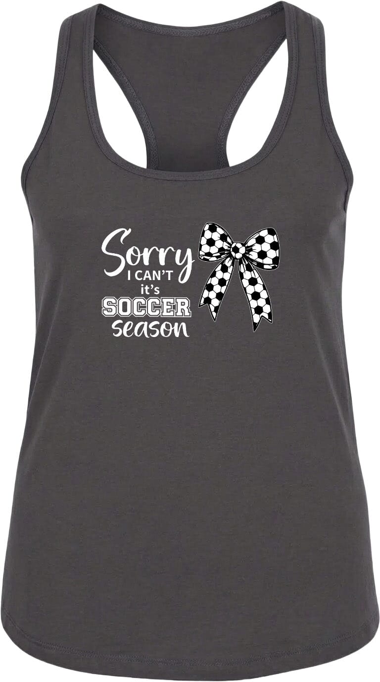 ADULT Sorry I Can't It's Soccer Season Chest Logo T Shirt | Hoodie | Long Sleeve | Sweatshirt | Crew Neck | Tank Top Fiesta Doodle waterproof vinyl sticker. dishwasher safe outdoor sticker.