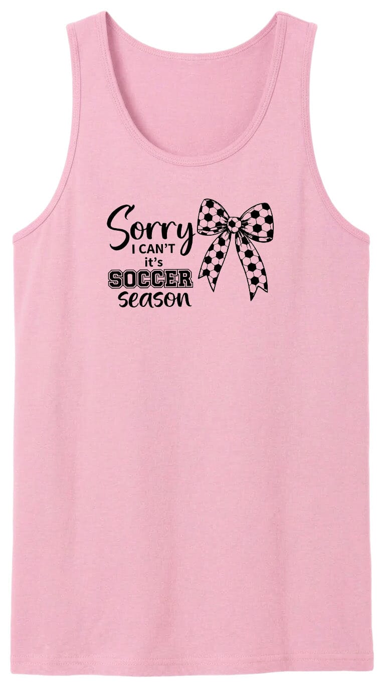 ADULT Sorry I Can't It's Soccer Season Chest Logo T Shirt | Hoodie | Long Sleeve | Sweatshirt | Crew Neck | Tank Top Fiesta Doodle waterproof vinyl sticker. dishwasher safe outdoor sticker.