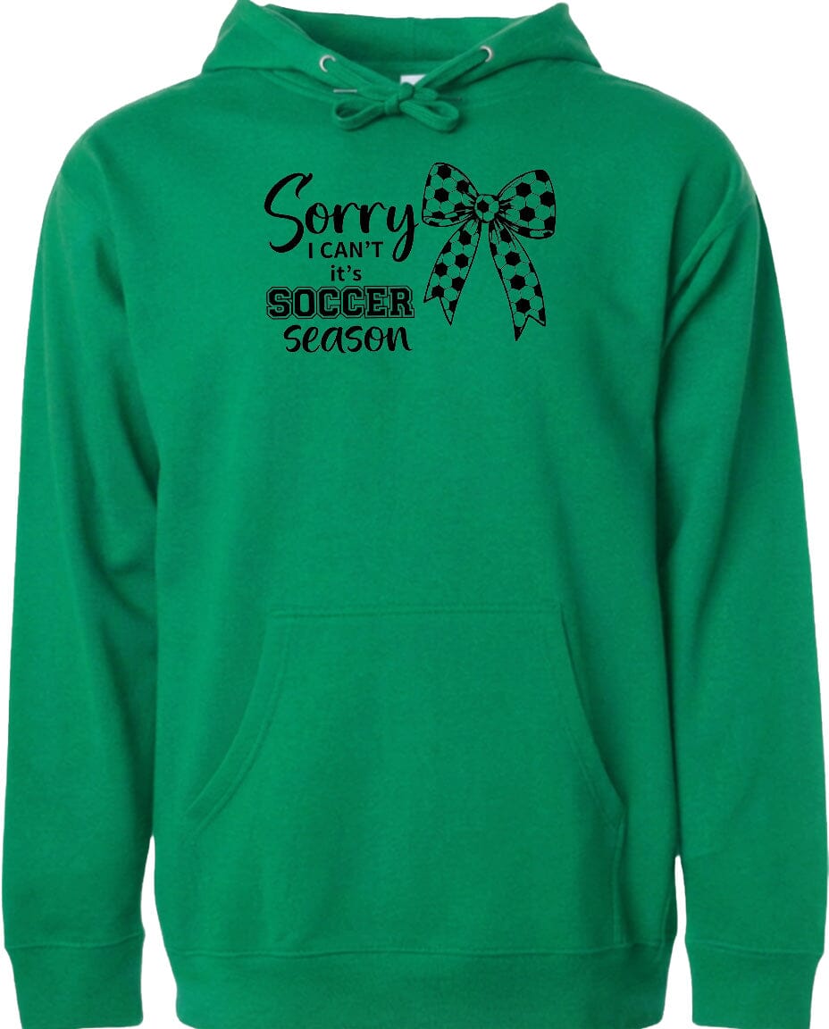 ADULT Sorry I Can't It's Soccer Season Chest Logo T Shirt | Hoodie | Long Sleeve | Sweatshirt | Crew Neck | Tank Top Fiesta Doodle waterproof vinyl sticker. dishwasher safe outdoor sticker.