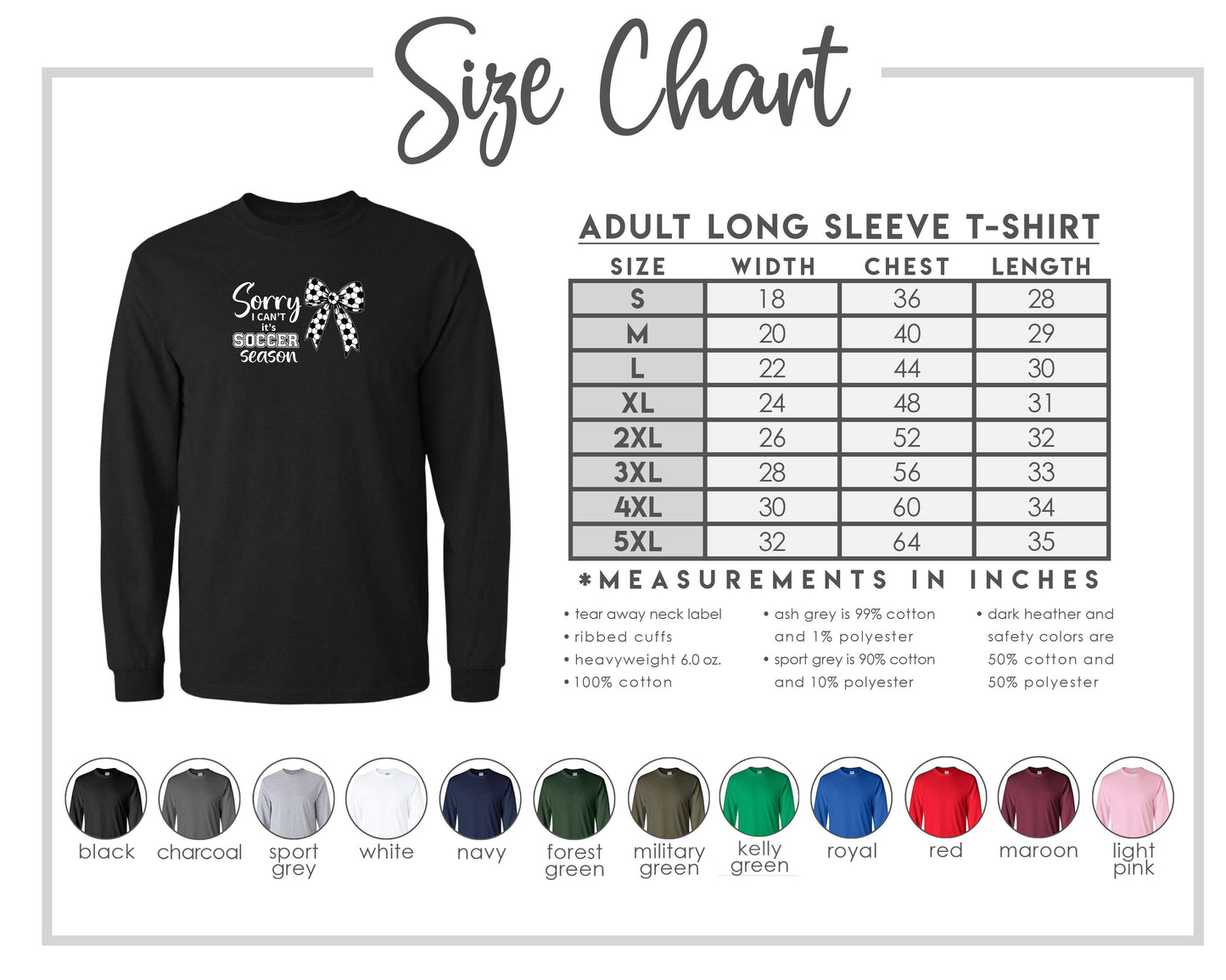 ADULT Sorry I Can't It's Soccer Season Chest Logo T Shirt | Hoodie | Long Sleeve | Sweatshirt | Crew Neck | Tank Top Fiesta Doodle waterproof vinyl sticker. dishwasher safe outdoor sticker.