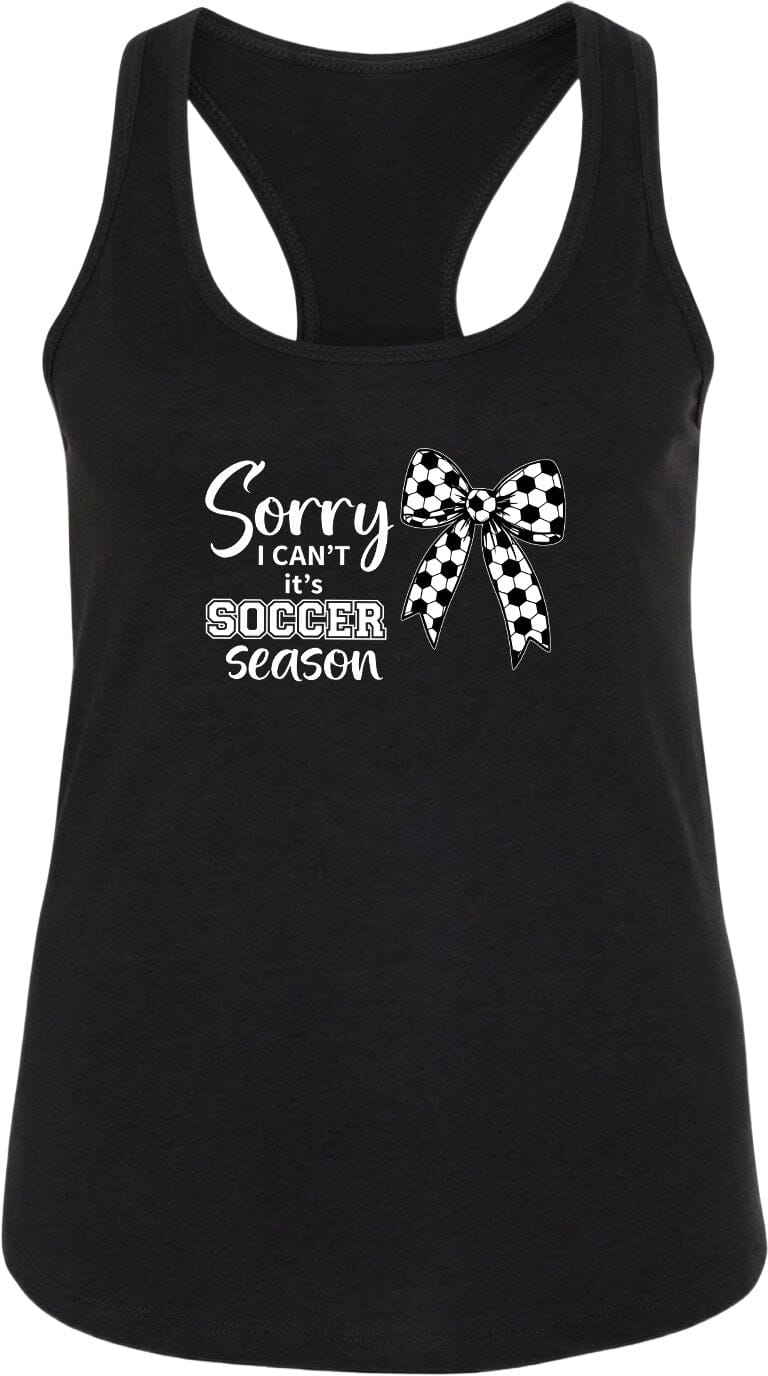 ADULT Sorry I Can't It's Soccer Season Chest Logo T Shirt | Hoodie | Long Sleeve | Sweatshirt | Crew Neck | Tank Top Fiesta Doodle waterproof vinyl sticker. dishwasher safe outdoor sticker.