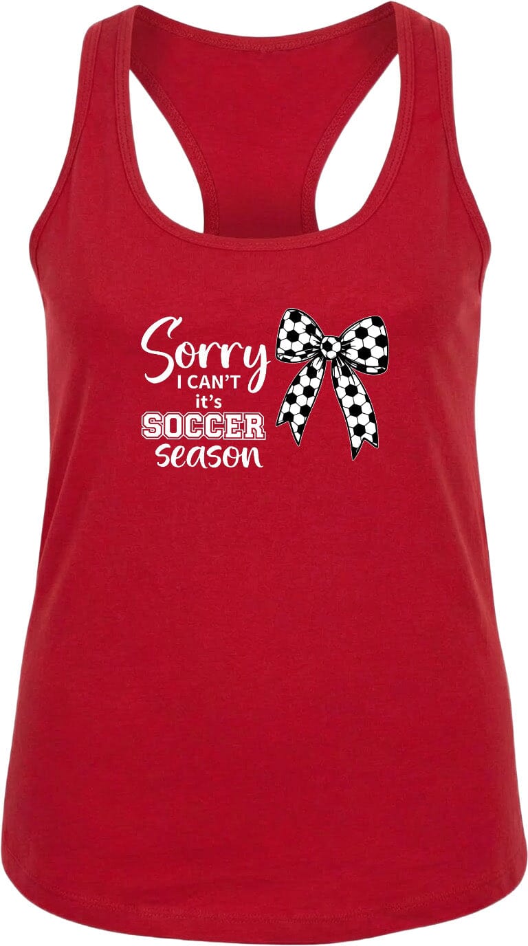 ADULT Sorry I Can't It's Soccer Season Chest Logo T Shirt | Hoodie | Long Sleeve | Sweatshirt | Crew Neck | Tank Top Fiesta Doodle waterproof vinyl sticker. dishwasher safe outdoor sticker.