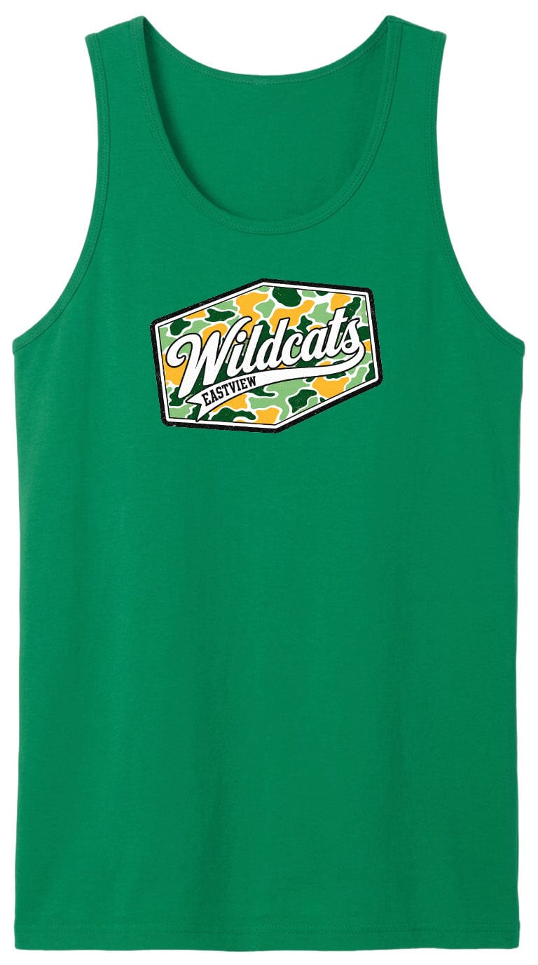 A green tank top with a logo on it.