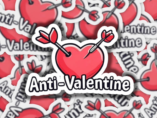 a bunch of stickers with the words anti - valentine on them