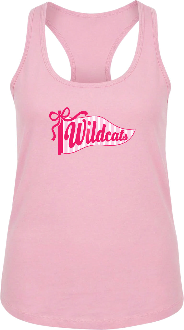 A pink tank top with the text "Wildcats" printed on it.
