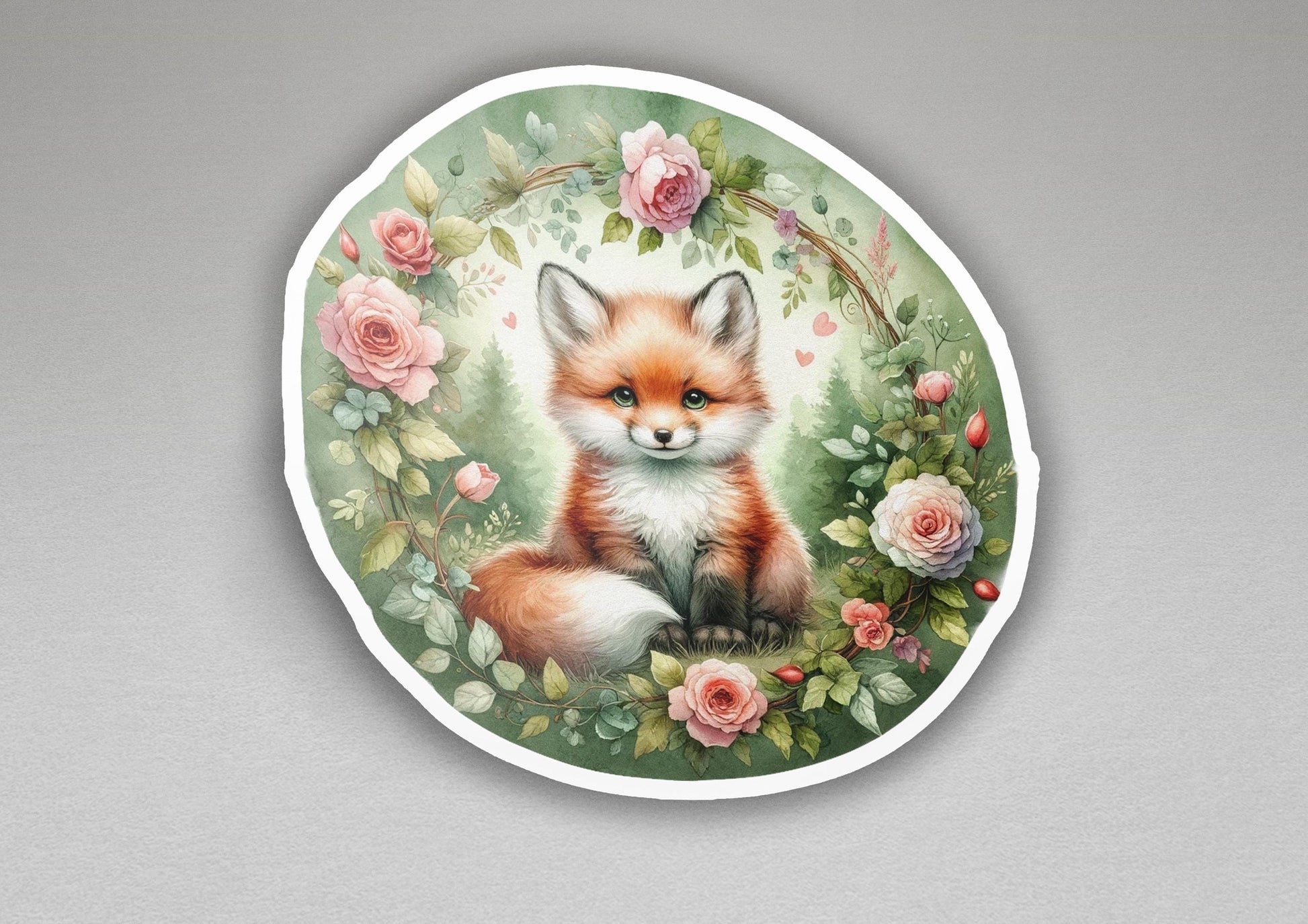 a plate with a picture of a fox on it