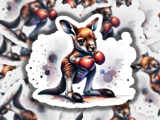 a picture of a kangaroo with boxing gloves