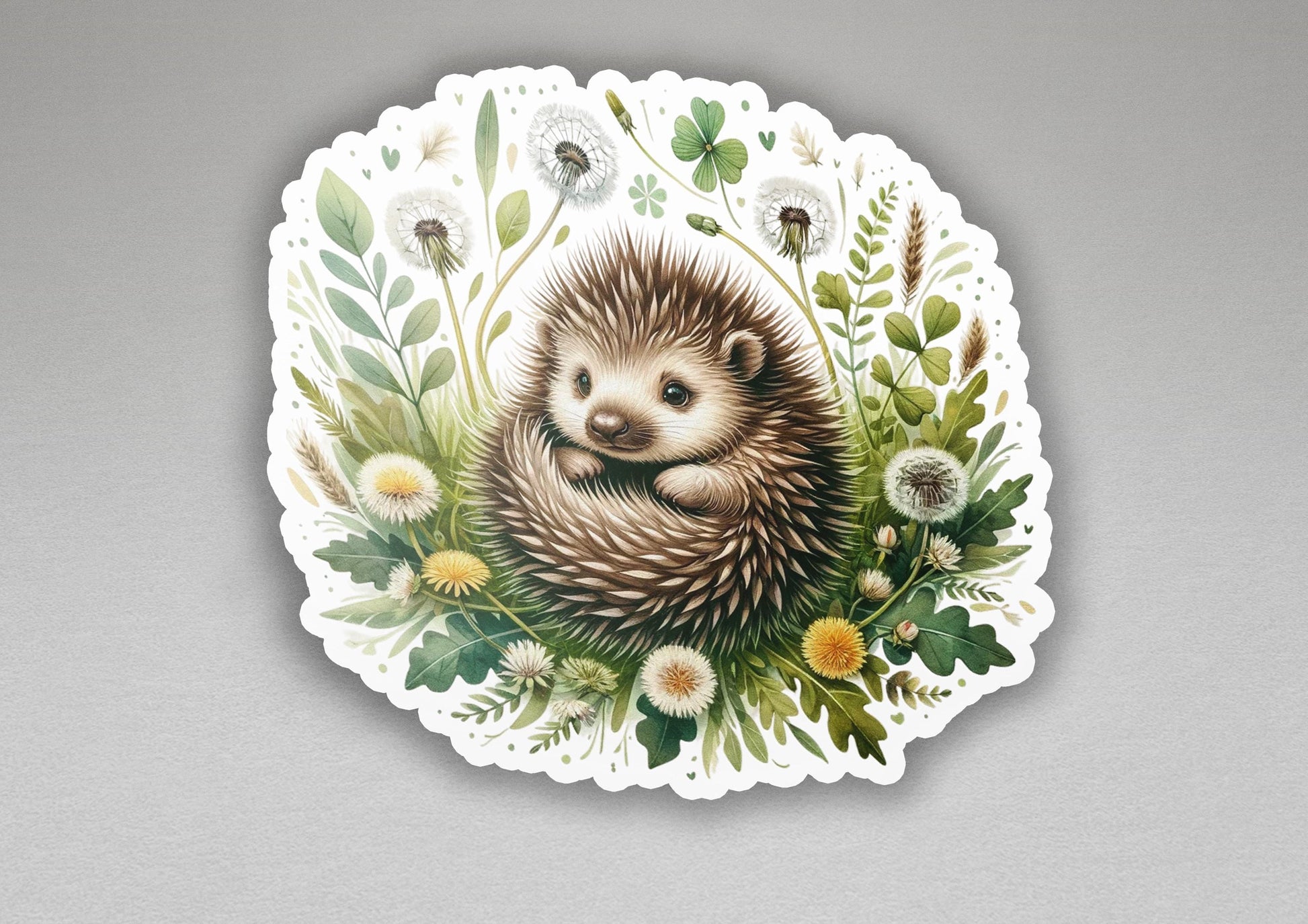 a sticker of a hedge surrounded by flowers
