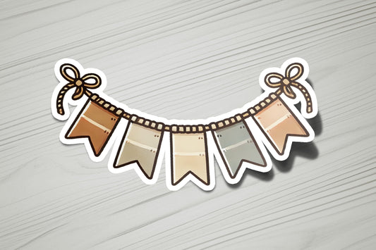 a sticker with a ribbon hanging from it