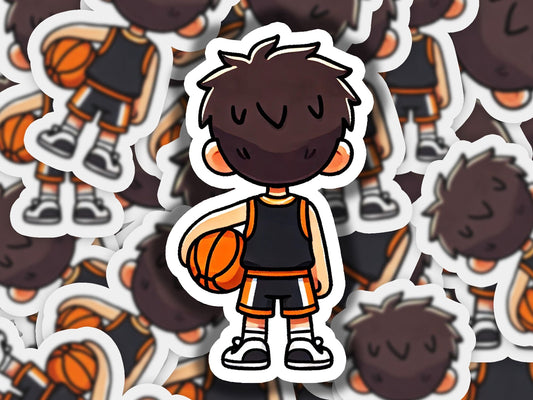 a bunch of stickers of a person with a basketball