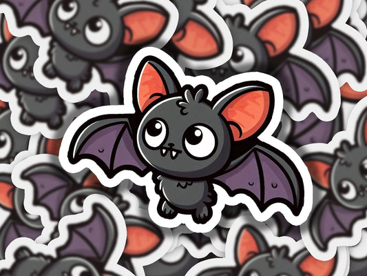 a sticker of a bat surrounded by bats