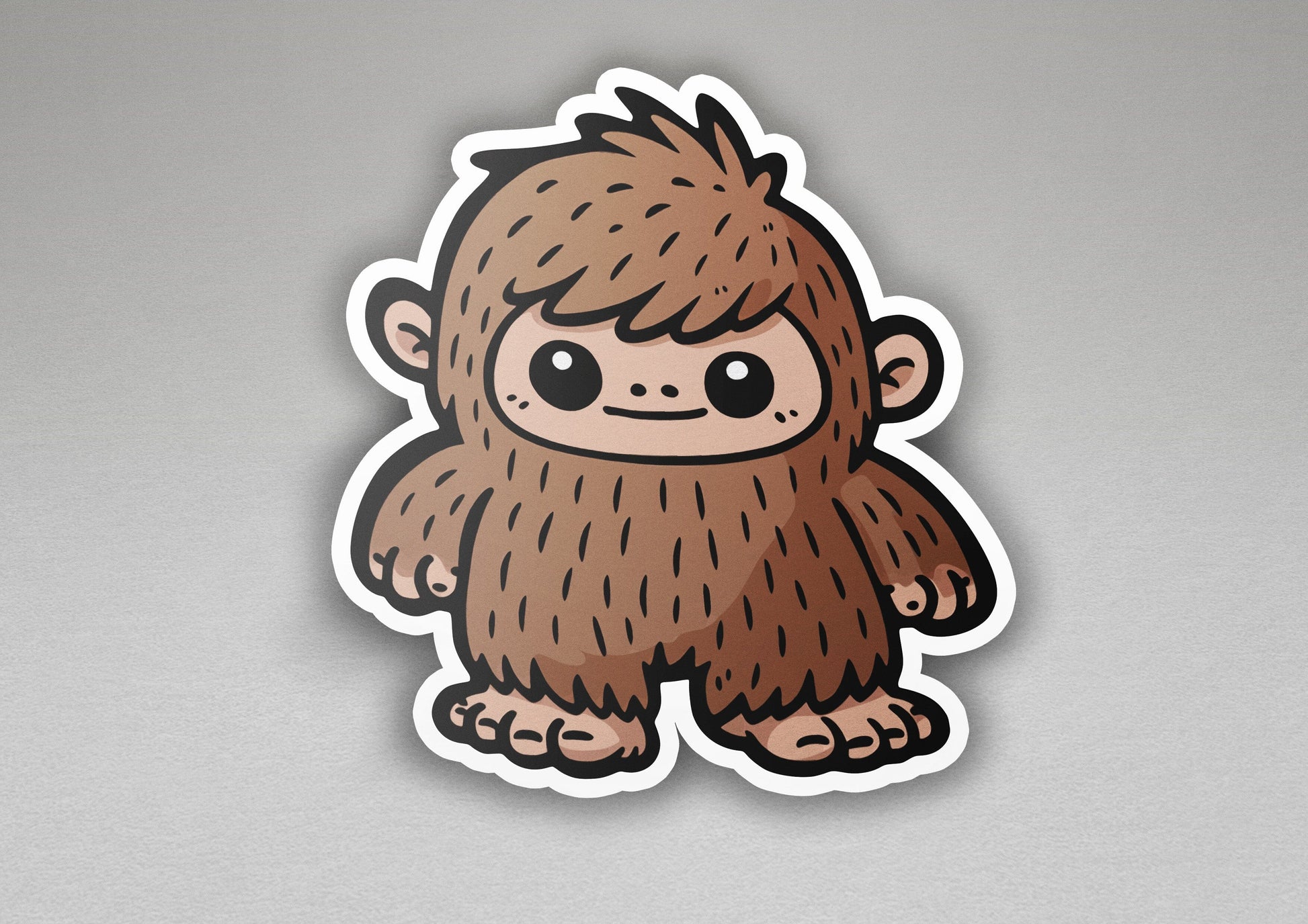 a sticker of a monkey with big eyes
