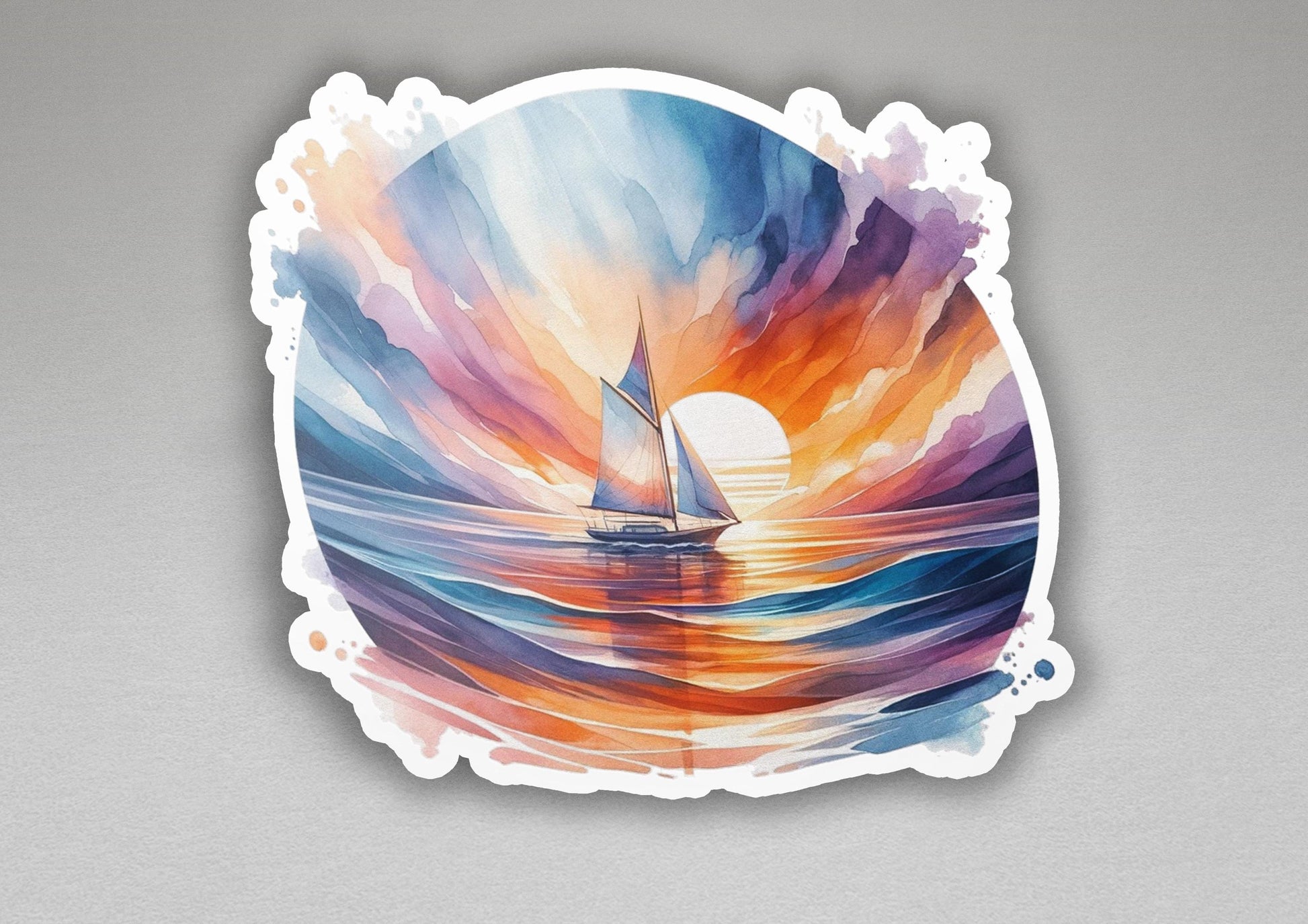 a painting of a sailboat on a body of water