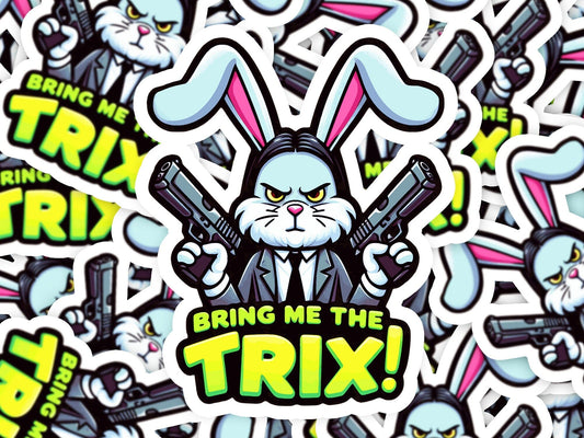 Bring Me the Cereal Easter Vinyl Sticker | Dishwasher Safe & Durable | Custom Sizes | Fast Shipping | Made in USA Fiesta Doodle waterproof vinyl sticker. dishwasher safe outdoor sticker.