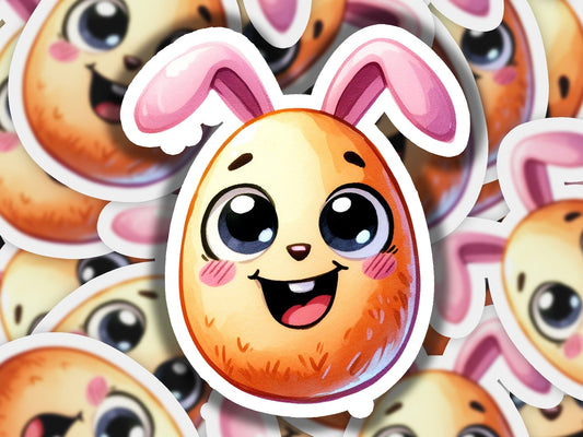 a bunch of stickers with a bunny face on them