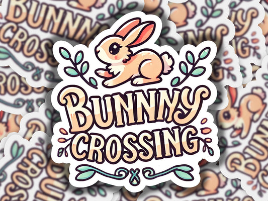a bunch of stickers that say bunny's crossing