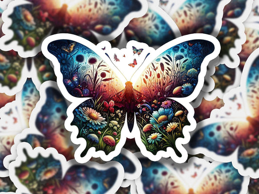 a picture of a butterfly with a colorful background