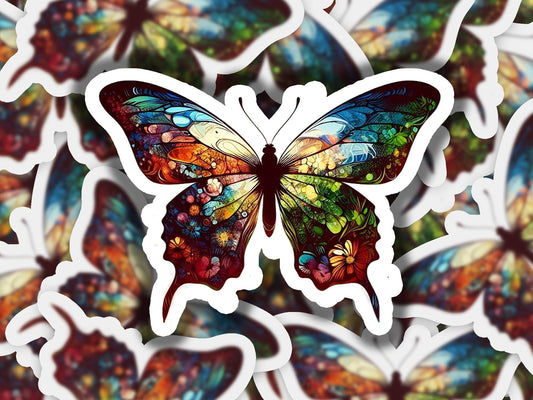 a close up of a colorful butterfly on a white background