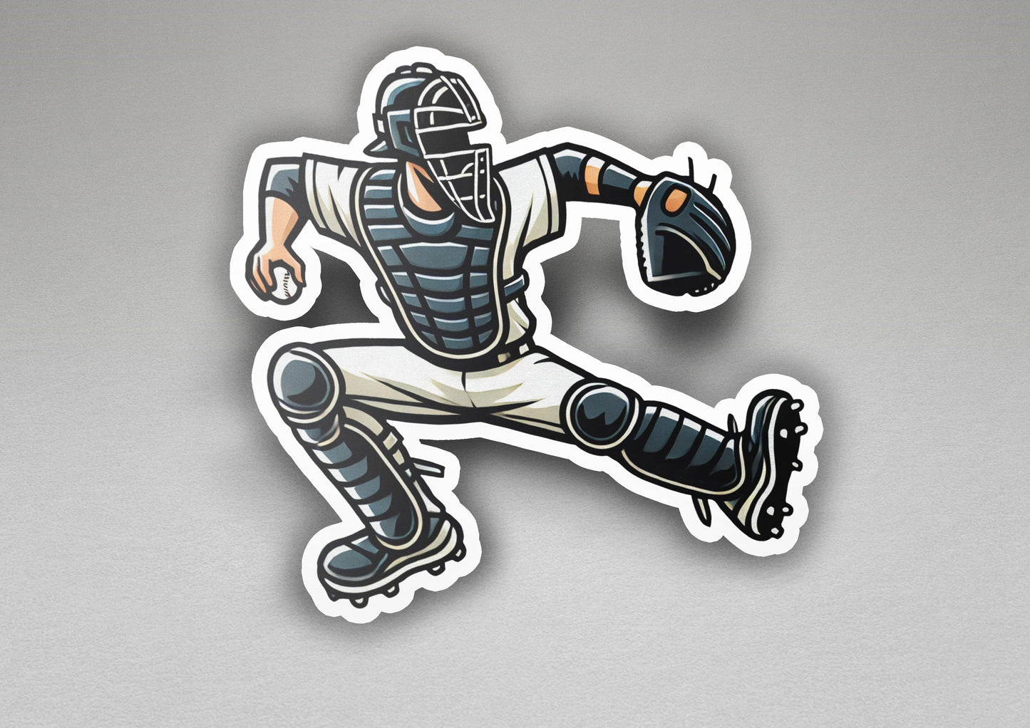 a sticker of a baseball player running