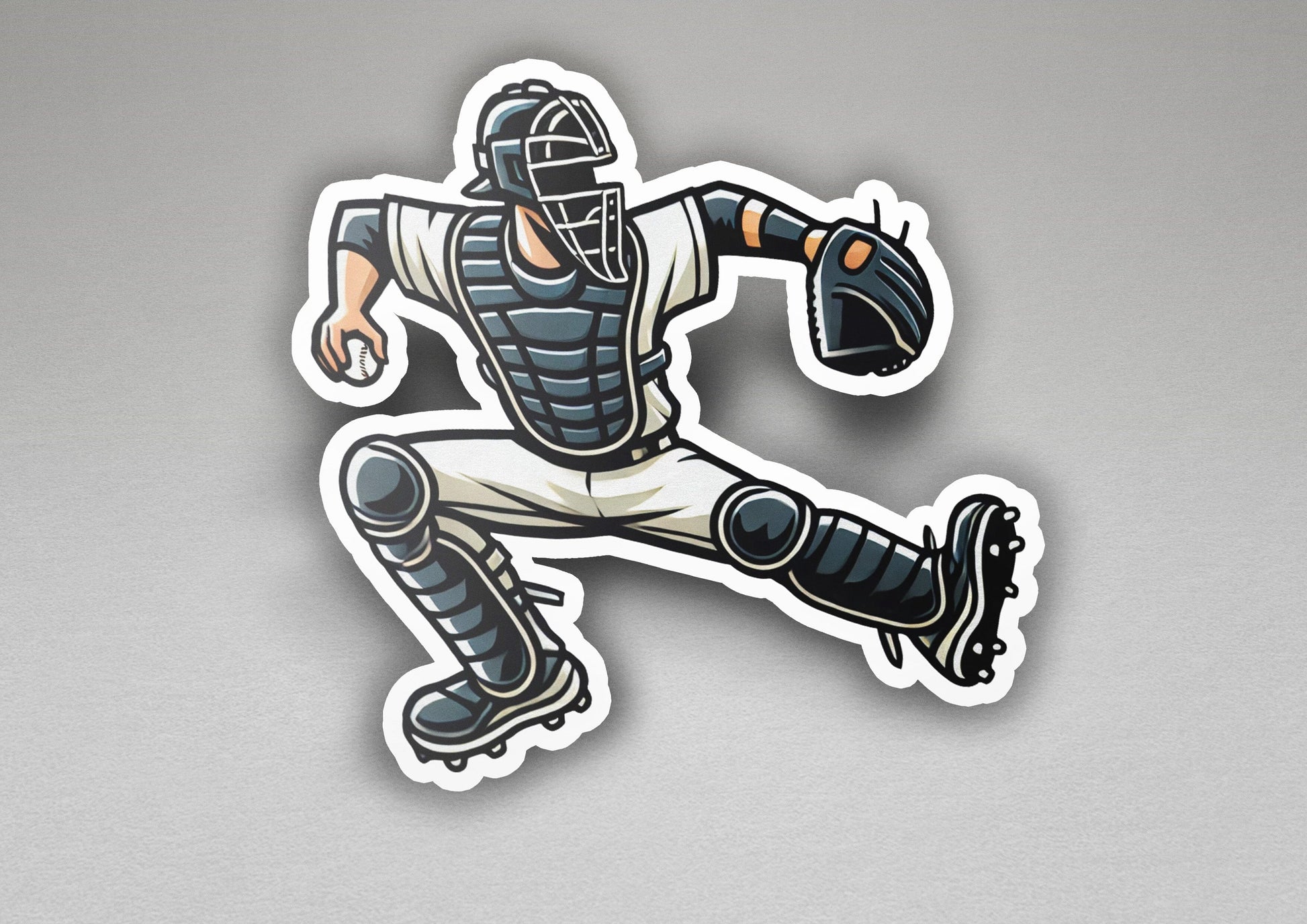 a sticker of a baseball player running