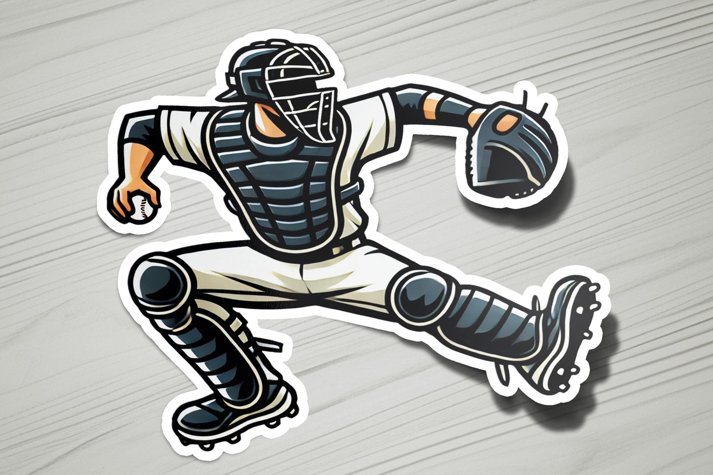a sticker of a baseball player throwing a ball