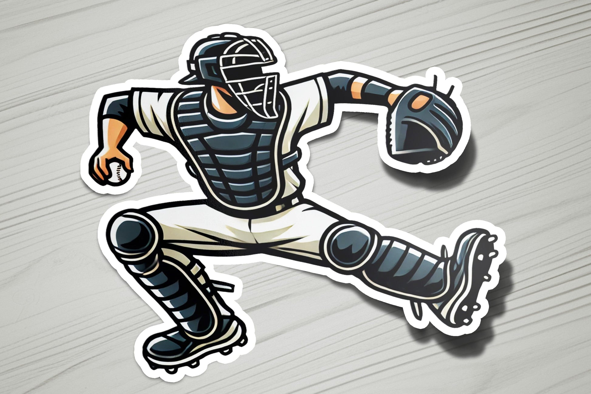 a sticker of a baseball player throwing a ball